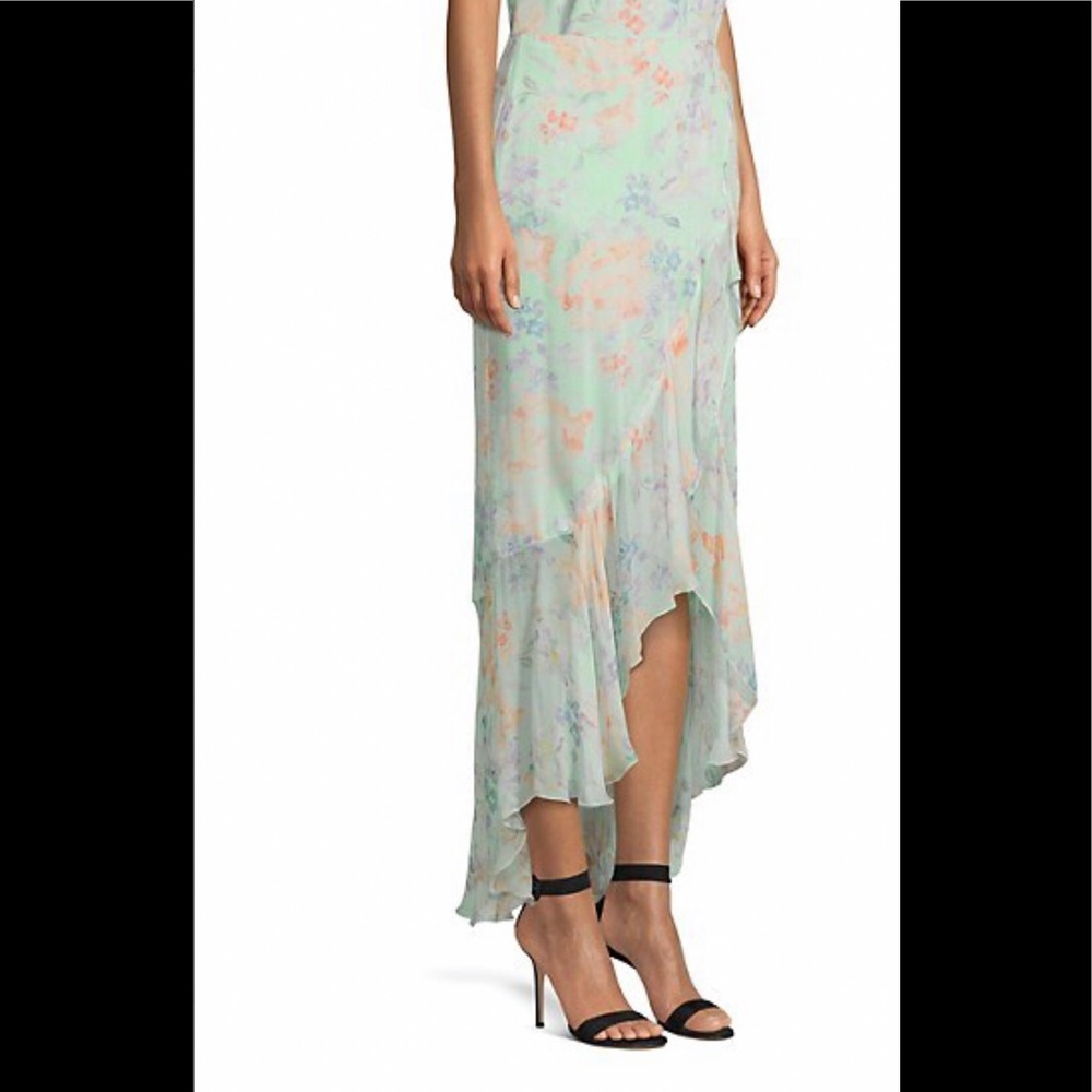 Alice + Olivia Caily Ruffled Mock Wrap Skirt